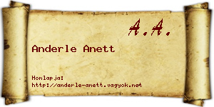 Anderle Anett névjegykártya
